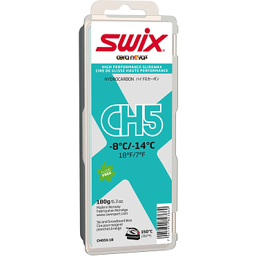 Безфтористый парафин Swix CH5X Turquoise -8C/-14C 180 гр