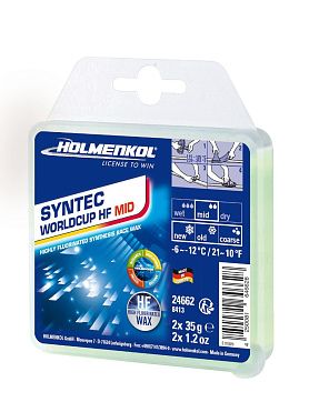 Высокофтористый парафин HOLMENKOL Syntec World Cup HF Mid -6/-12 2x35г