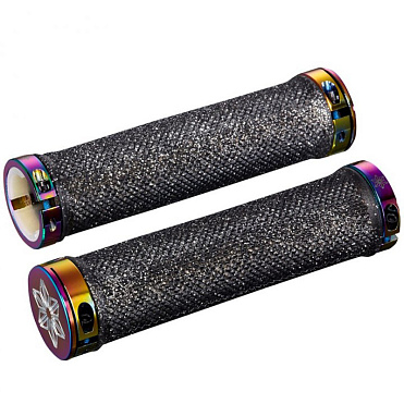 Грипсы Supacaz Diamond Kush Grip, Lock-on, Black/Oil Slick