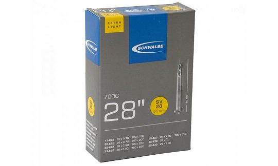 Камера 28" SCHWALBE 18-25C (0.7-1.00) Xlight Велониппель-60мм