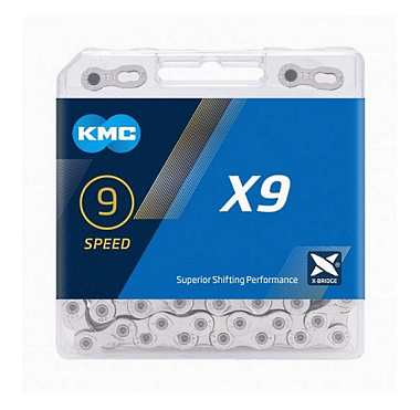 Цепь KMC X9 9 ск. серебряная