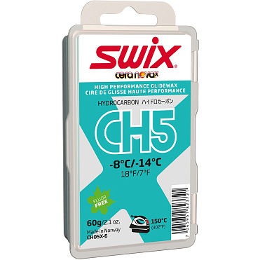 Безфтористый парафин SWIX CH5X Turquoise -8C / -14C 60гр