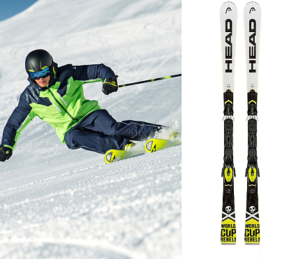 Горные лыжи с креплениями Head WC Rebels i.SLR AB White/Black/Yellow + PR 11 17/18